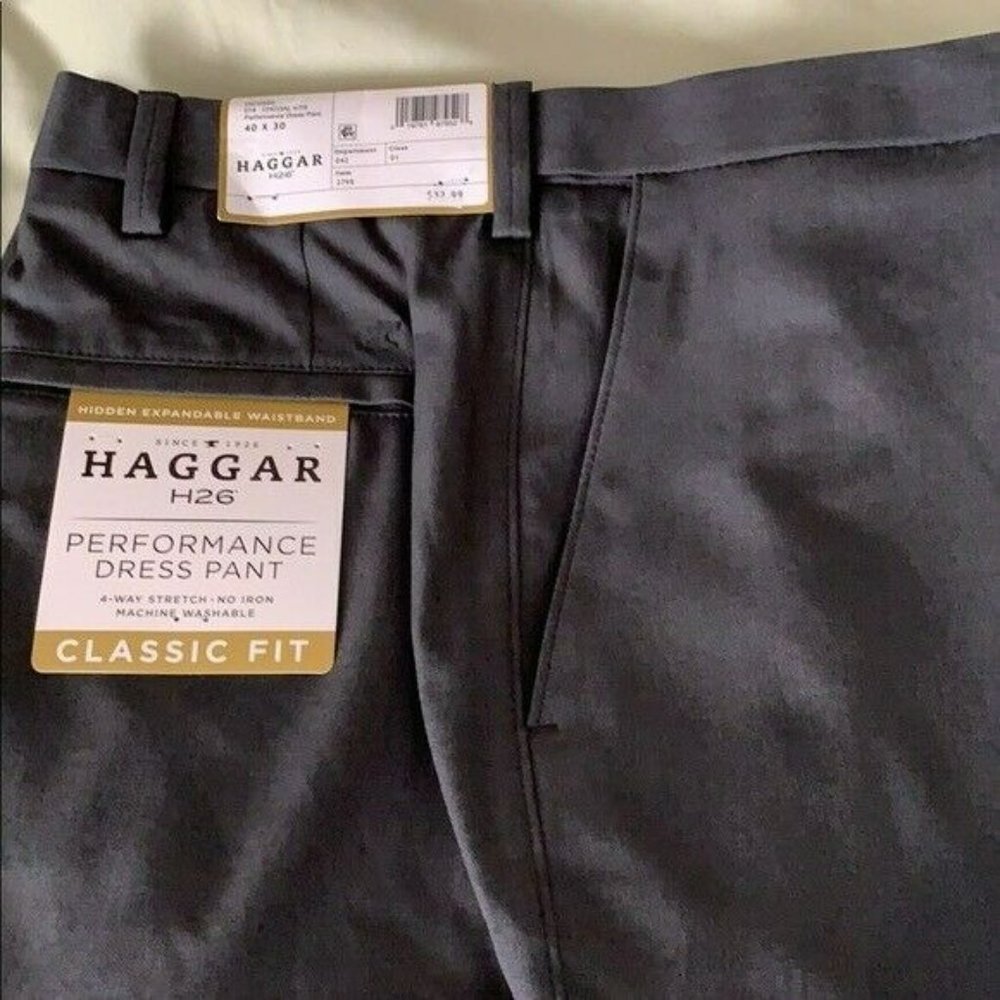 Haggar Dress Pants H26 Grey 32x34 - Picture 7 of 12